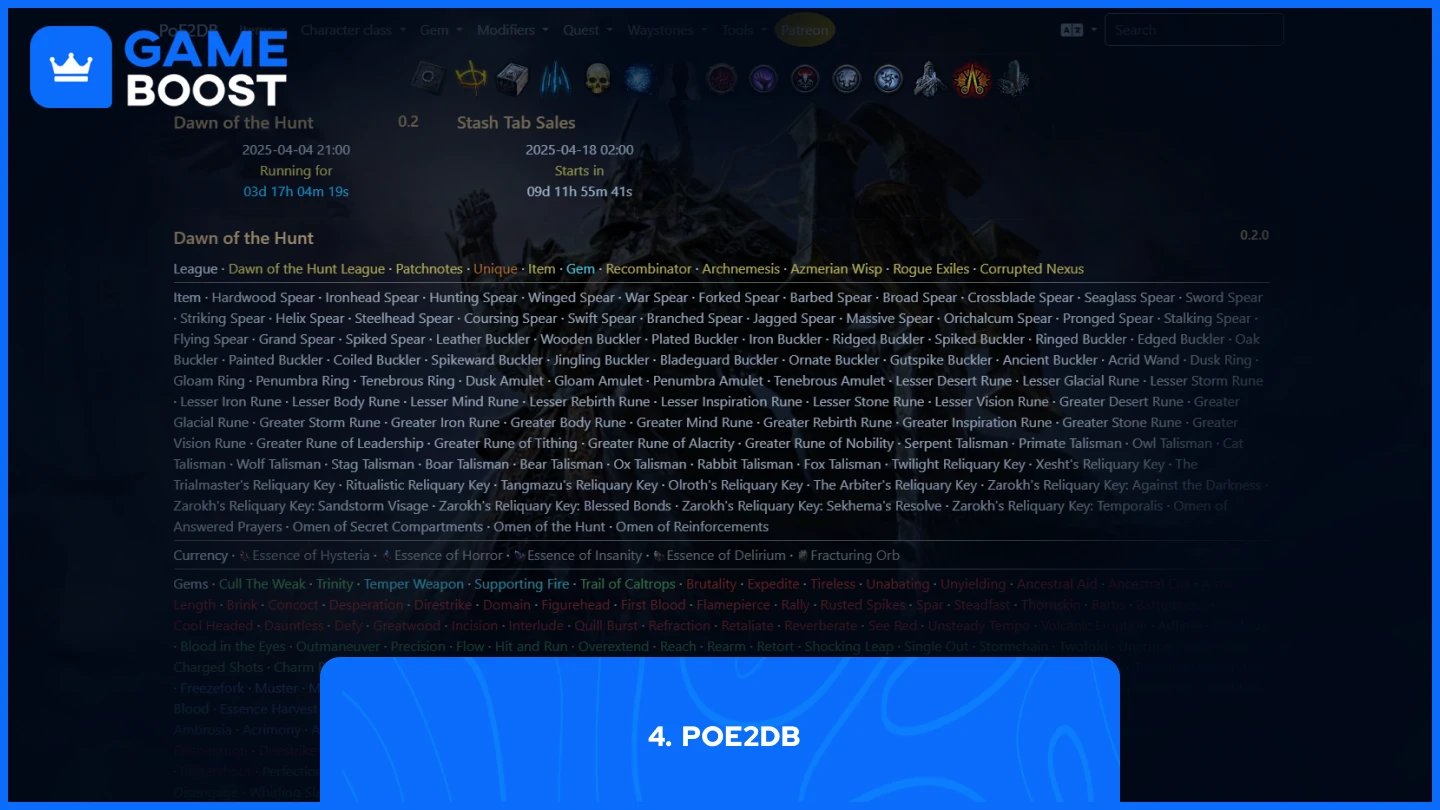 изображение сайта PoE2DB