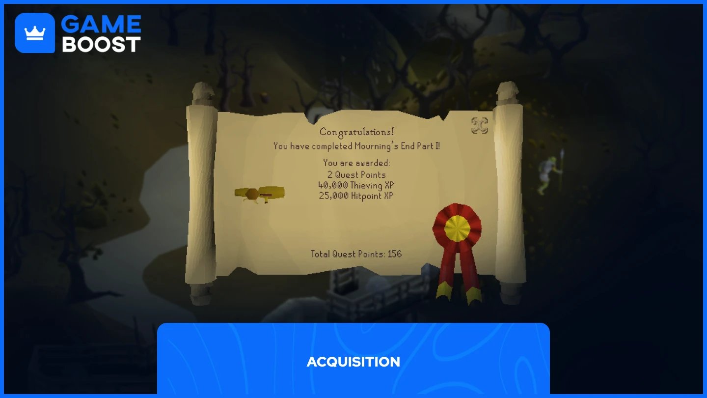 completion message of Mourning's End Part I in osrs