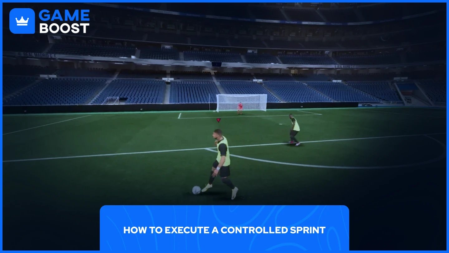a picture of Mbappé control sprinting with the ball