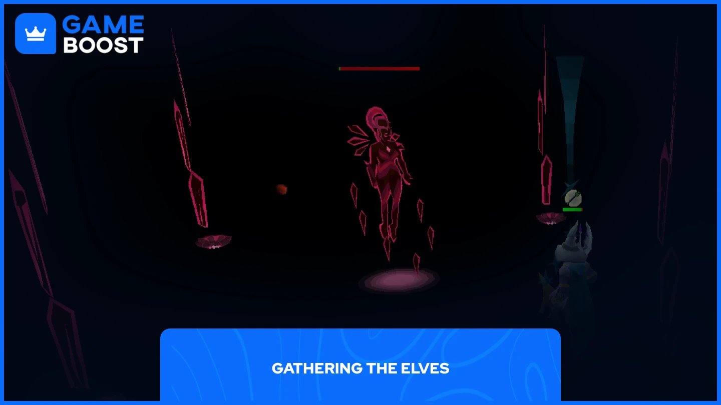 a picture of a player fighting the final boss in Song of the Elves