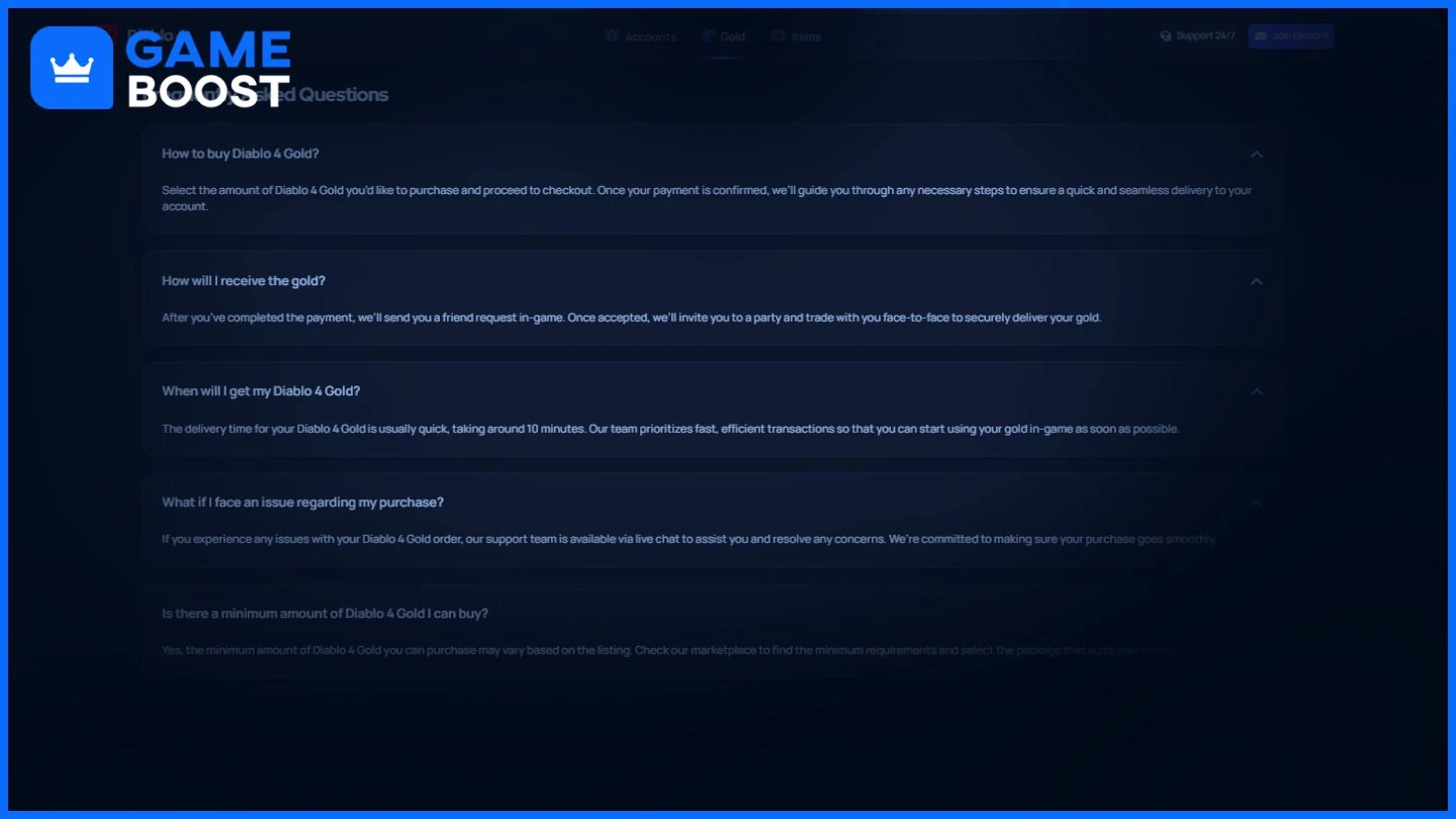 gameboost diablo 4 gold faq