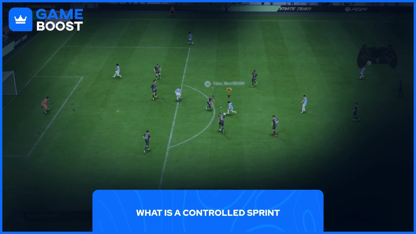 a picture of a player control sprinting between players