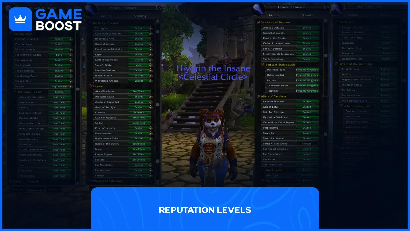 a picture of all reputations in wow classic