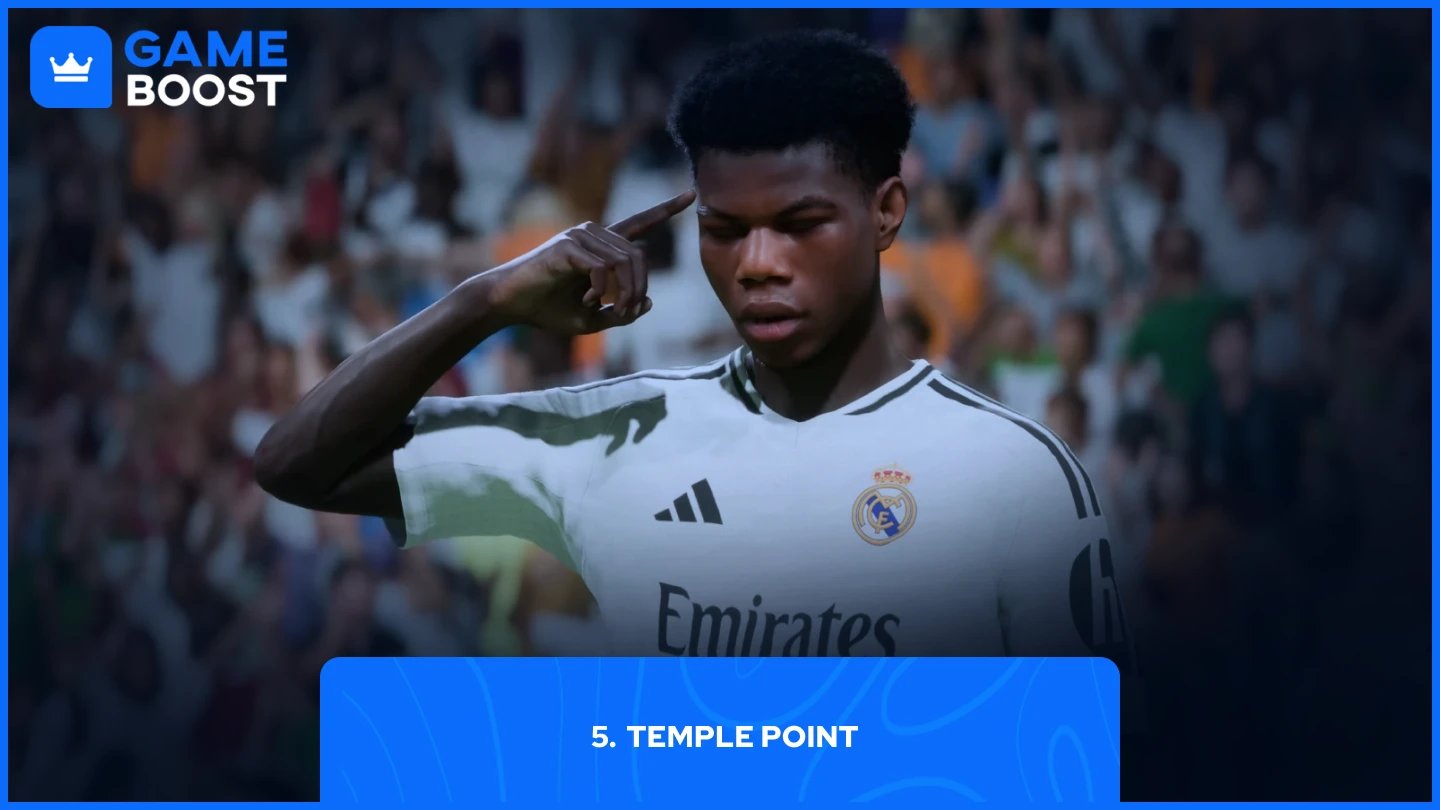 a picture of a real madrid player using rashford's iconic celebration