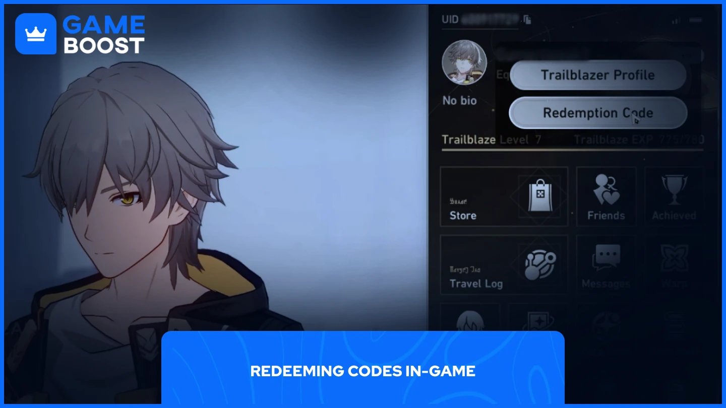 isang larawan ng code redemption sa laro