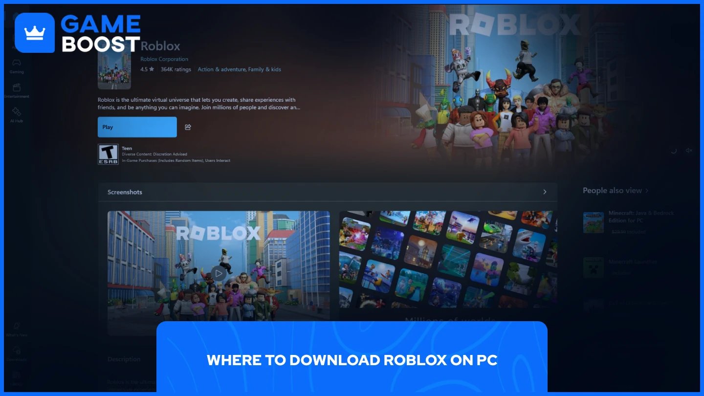 微软商店上Roblox页面的图片