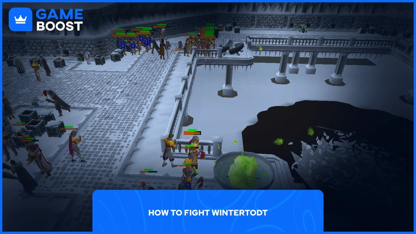 et billede af flere spillere, der kæmper mod Wintertodt