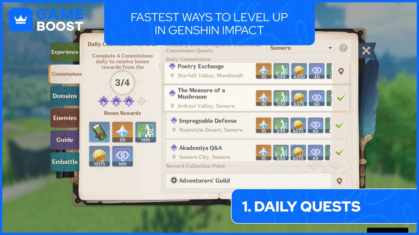 genshin impact daily quests