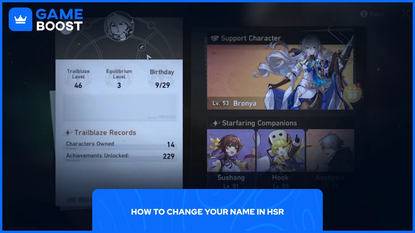 une image d'un profil de joueur dans HSR