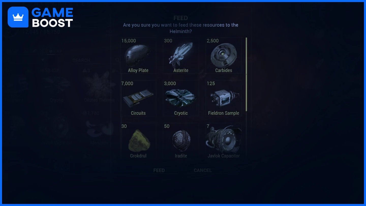 warframe alimentando helminth