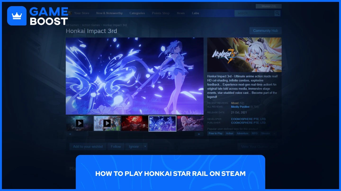 uma imagem da página do Steam de Honkai Impact 3rd