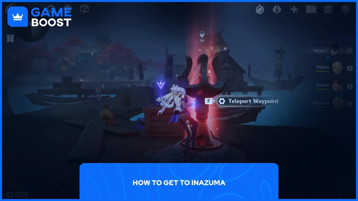 o imagine a punctului de teleportare din Inazuma