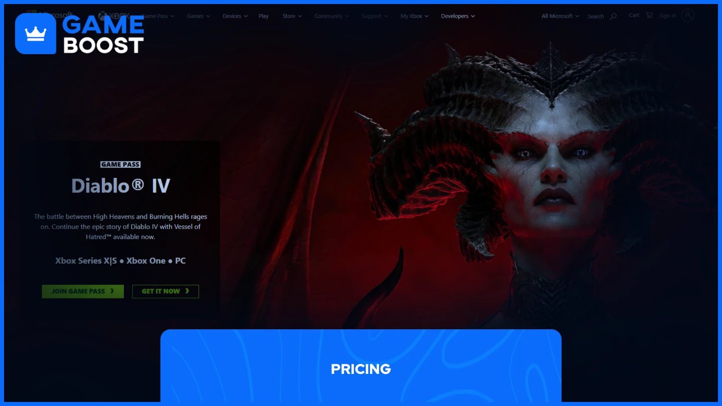 ภาพของ diablo 4 บน game pass