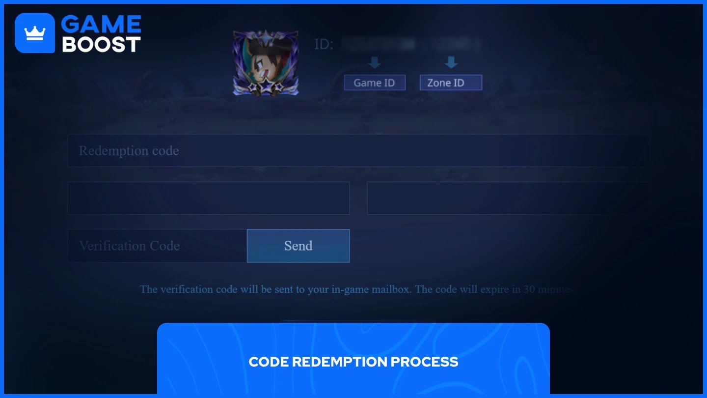 a picture of the redeeming prompt on Mobile legends website
