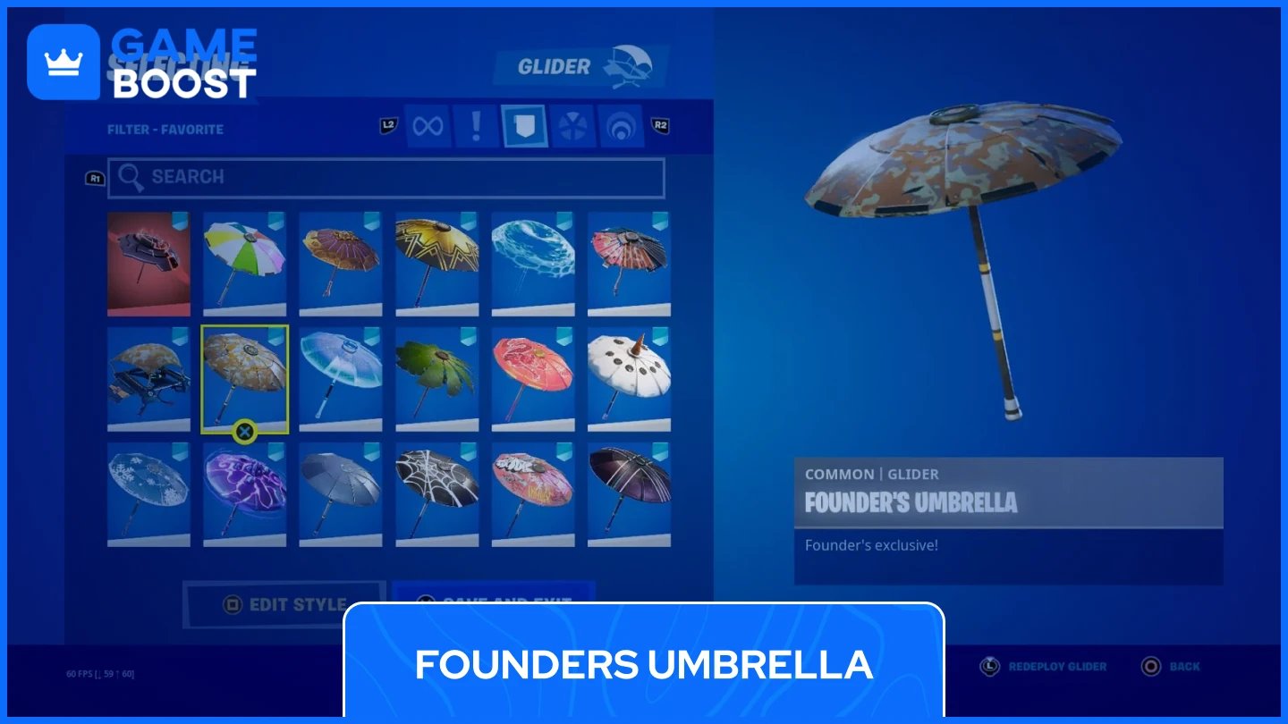 ομπρέλα ιδρυτών γλίστρα fortnite