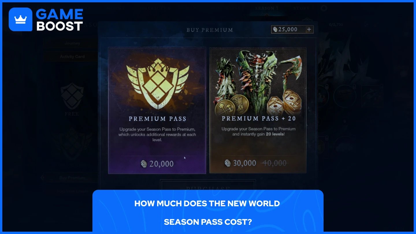 una foto del costo del season pass di New World