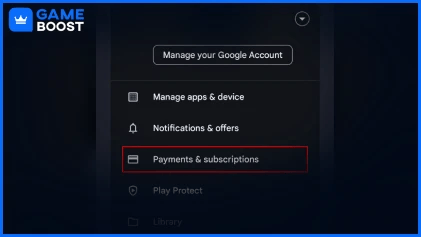 gambar dropdown akun google play