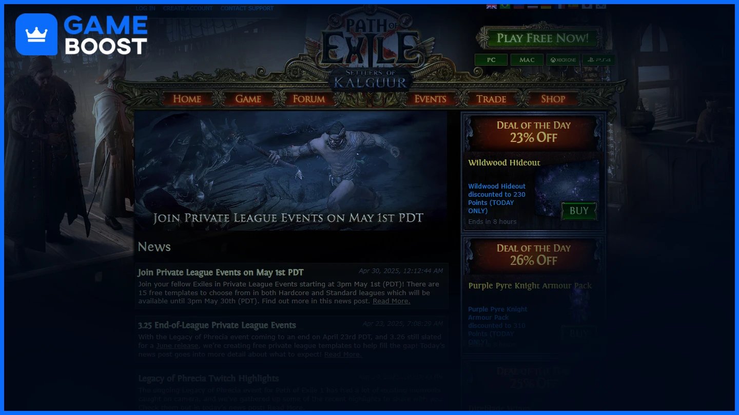 poe homepage