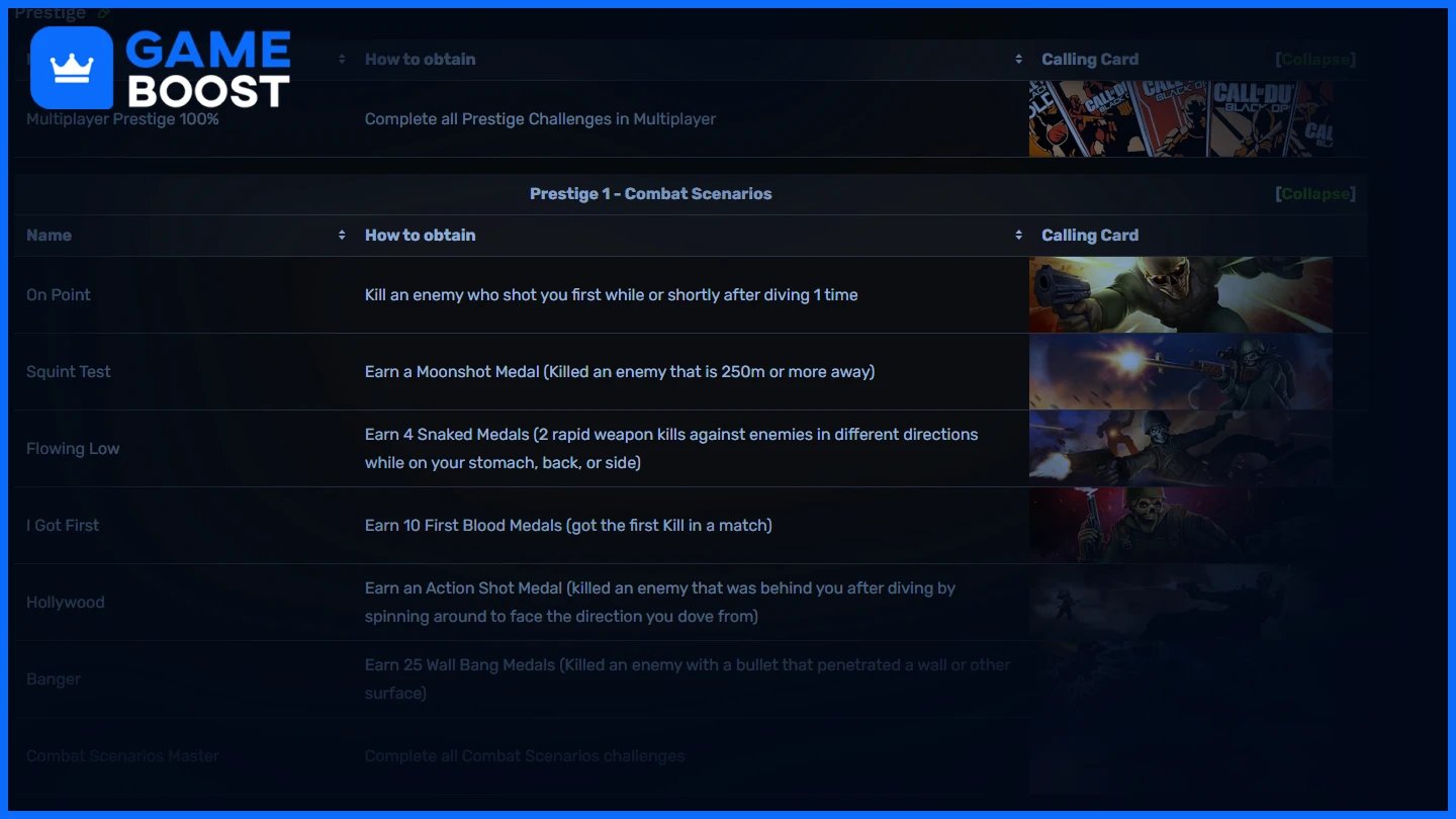 call of duty bo6 prestige calling cards