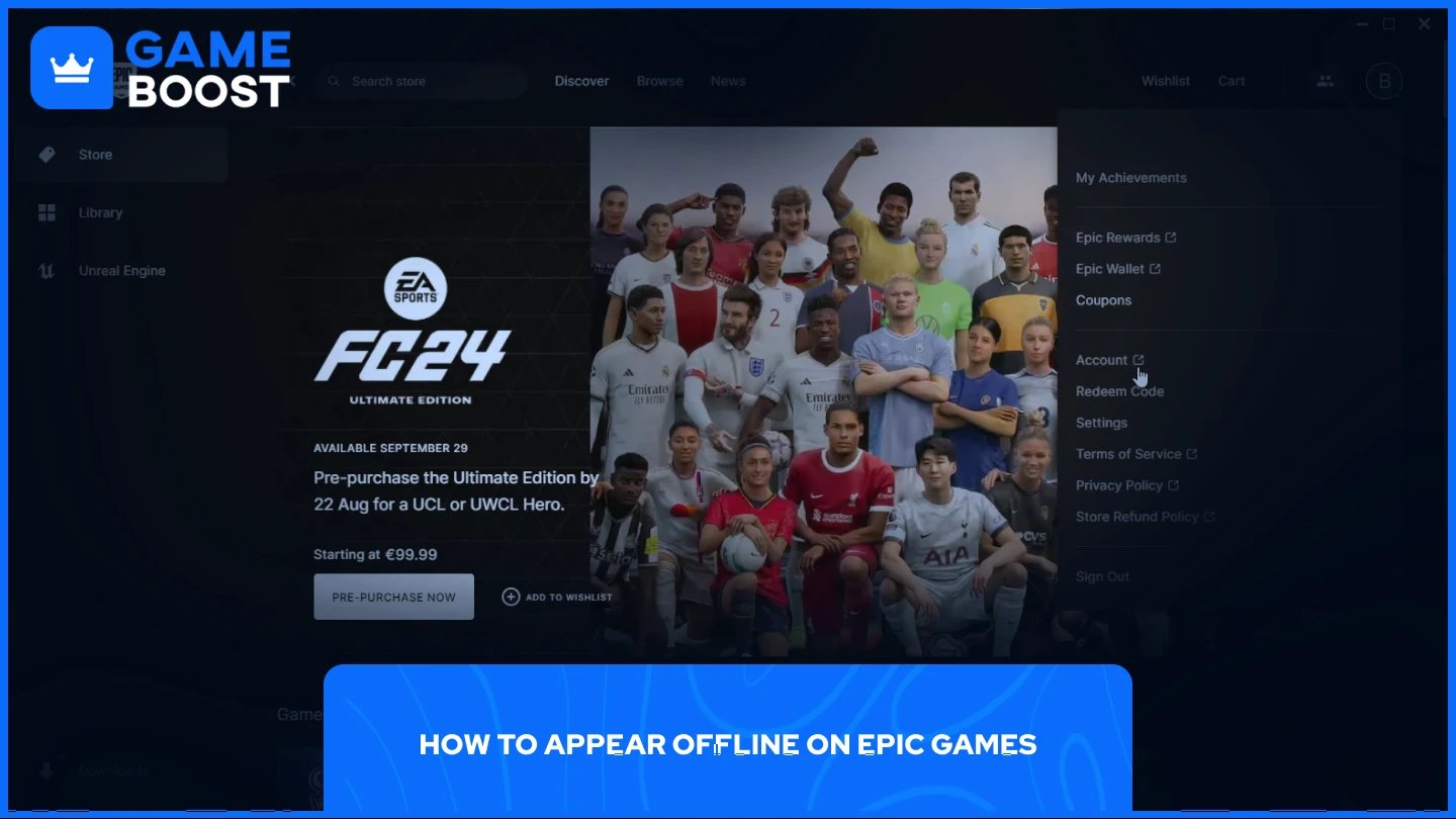 снимка на началната страница на Epic Games Launcher