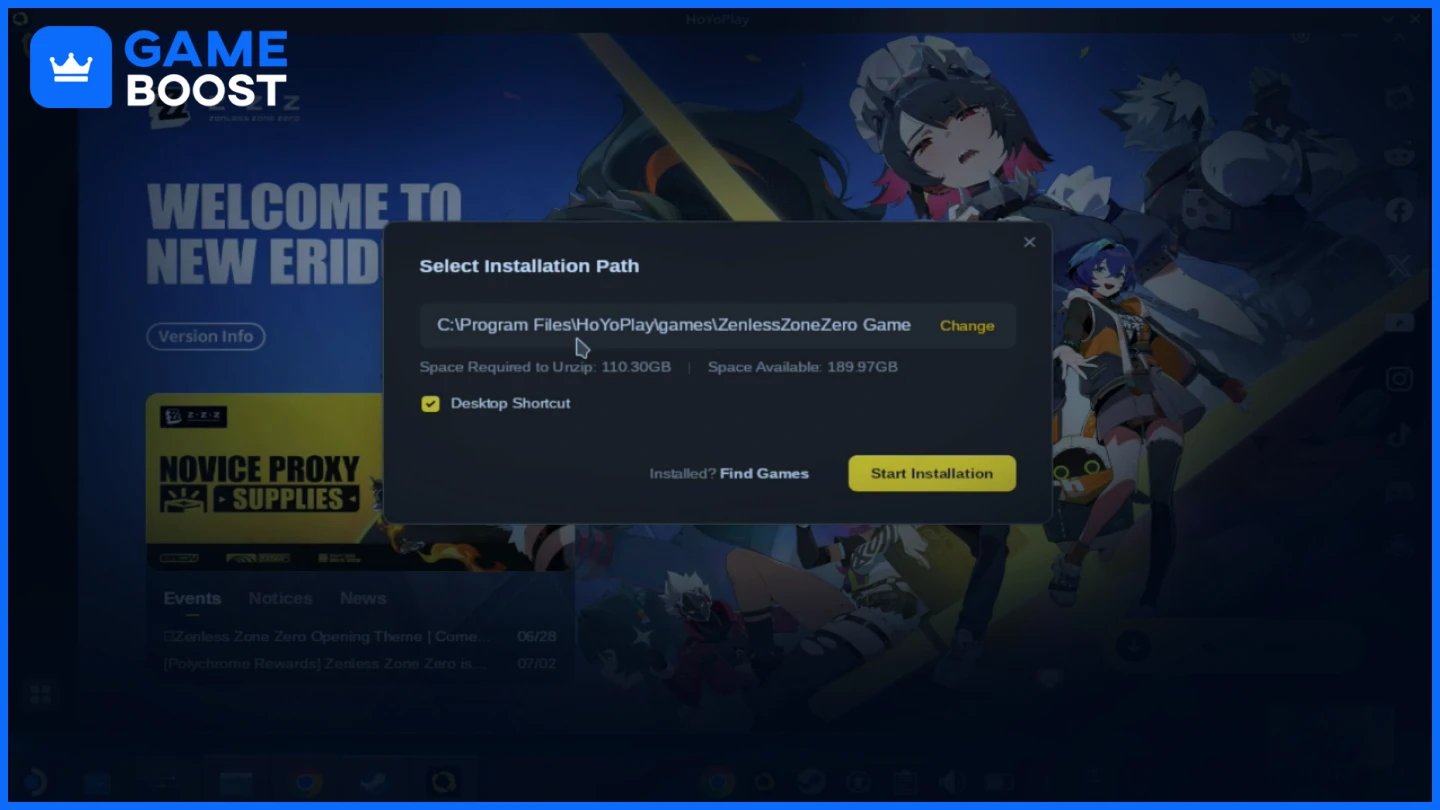 una imagen de la ruta de instalación de zzz en steam deck