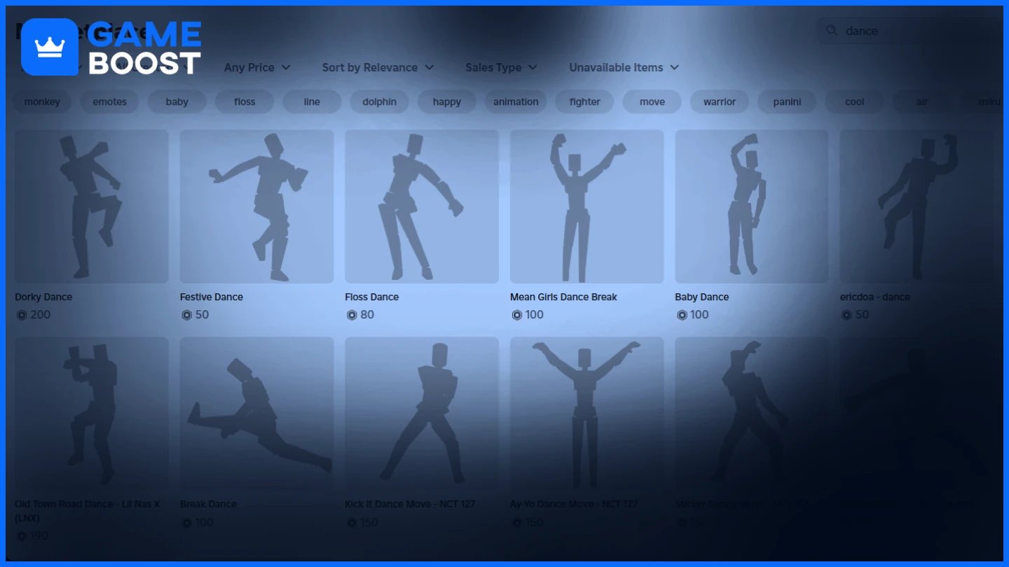 danças do catálogo do roblox