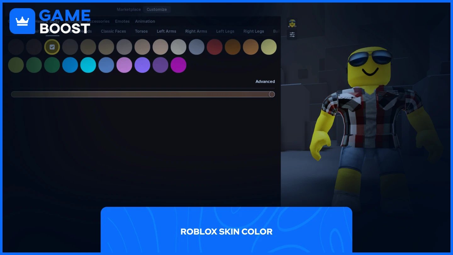 personalización del color de piel en Roblox
