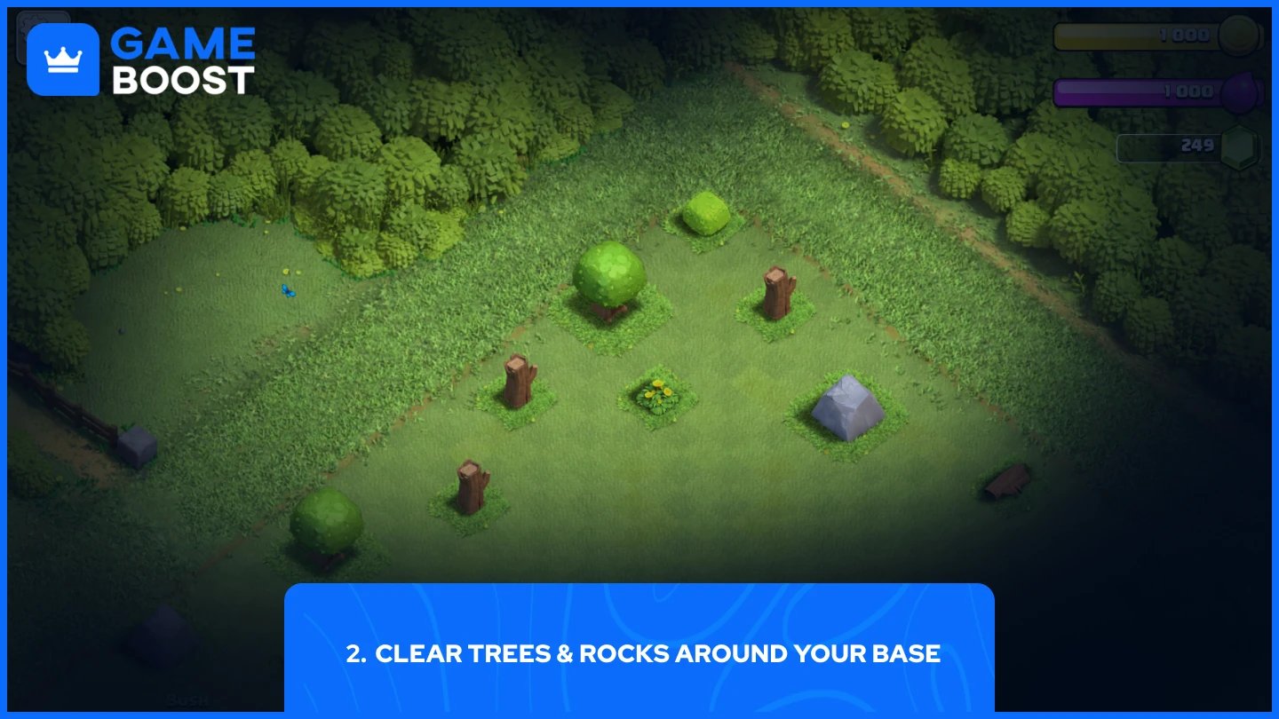 a picture of multiple trees, rocks, and bushes