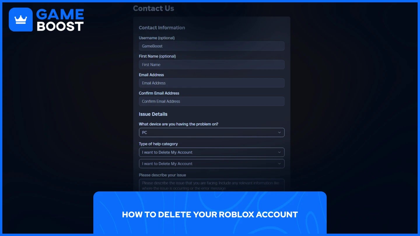 uma imagem da página de suporte do roblox