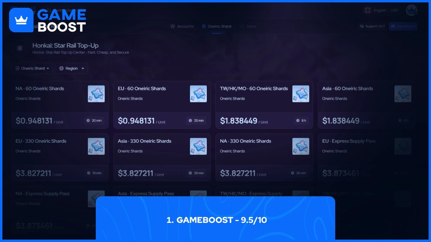 pagina Oneiric Shards de la GameBoost