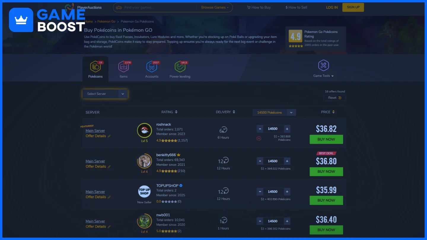 playerauctions pokecoins