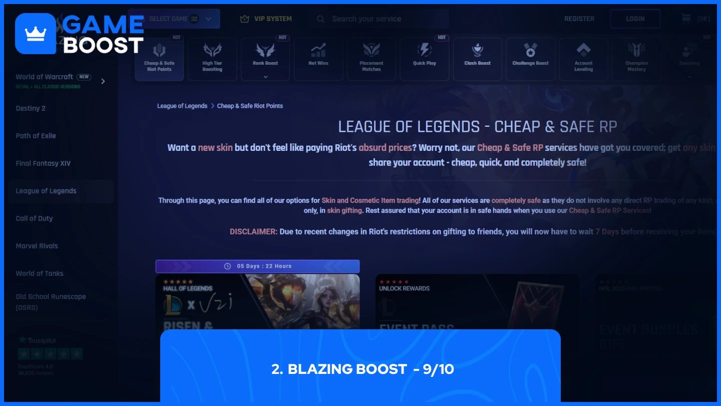 page de Blazing Boost rp