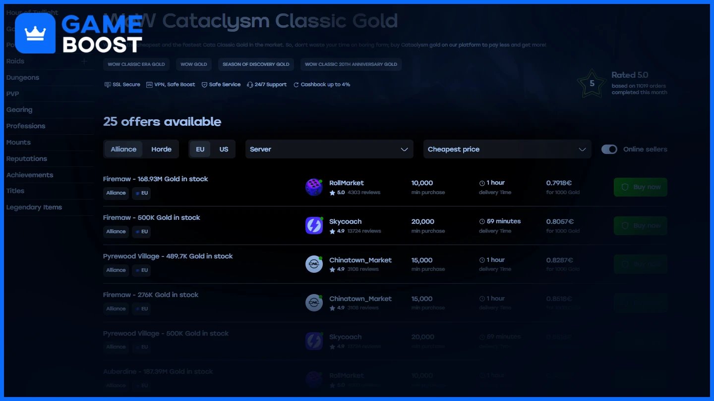 skycoach cataclysm gold