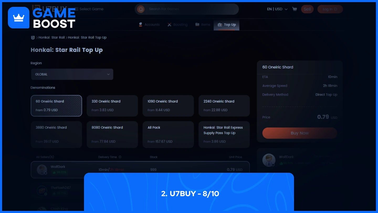 pagina de Top Up U7BUY HSR