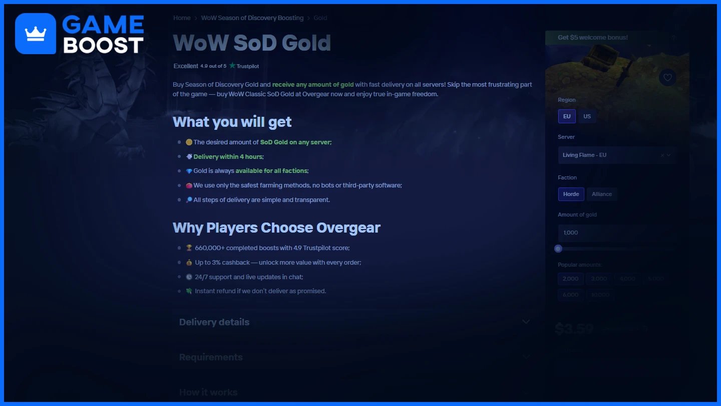 overgear wow sod gold