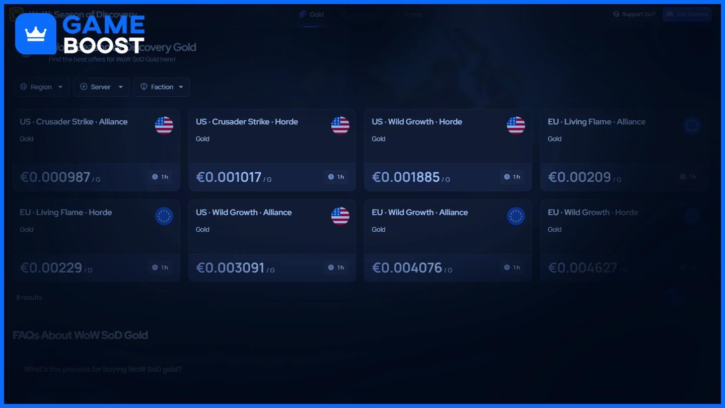 gameboost wow sod gold