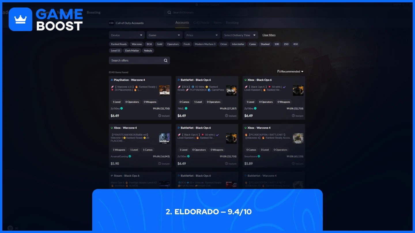 eldorado call of duty accounts page