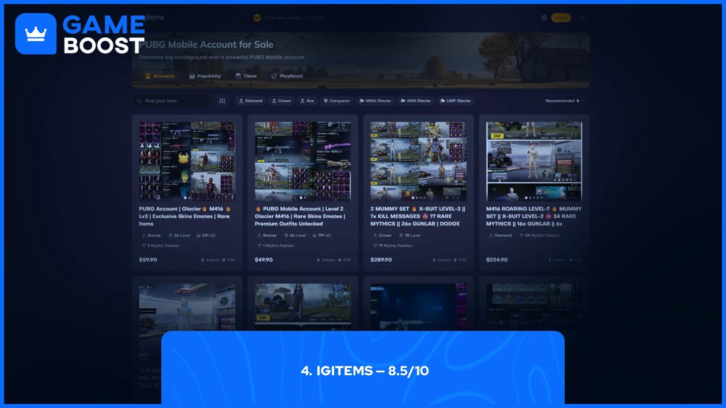 igitems pubg accounts page