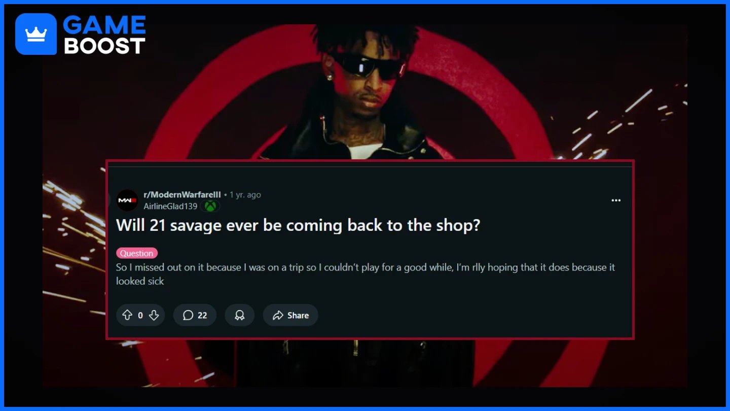 21 savage cod return