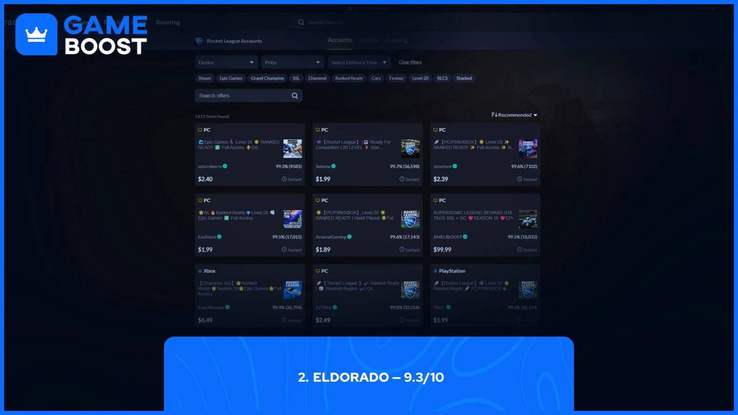 eldorado rocket league accounts page