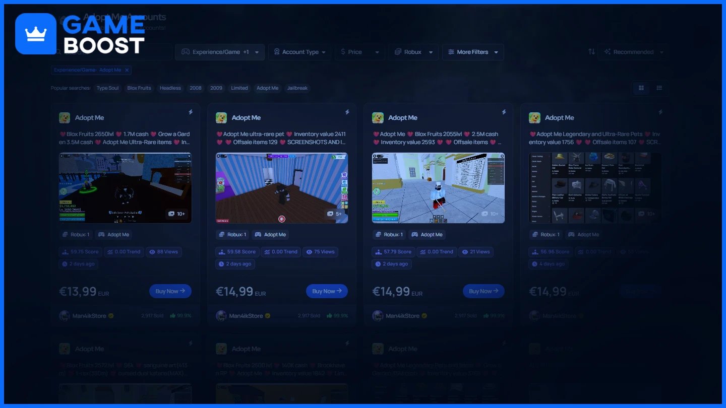gameboost adopt me accounts 