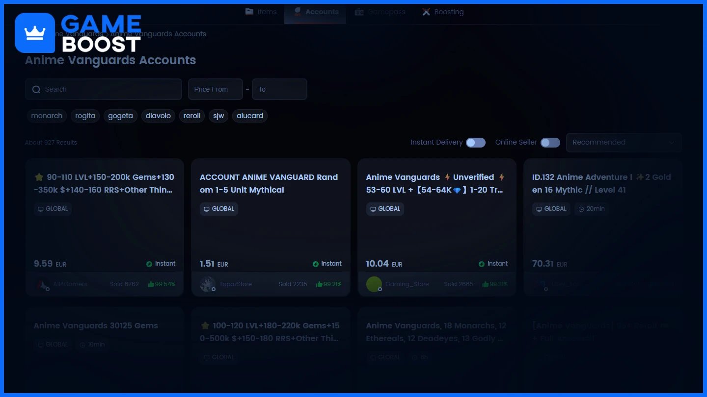 u7buy аниме авангарды аккаунты