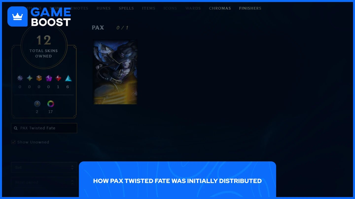 a picture of pax twisted fate in-game banner