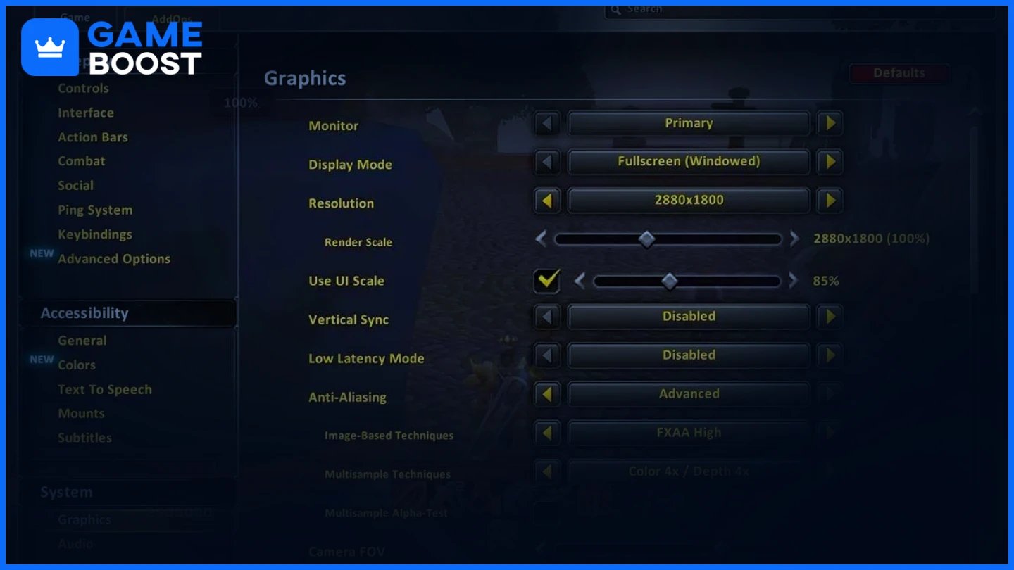 wow settings