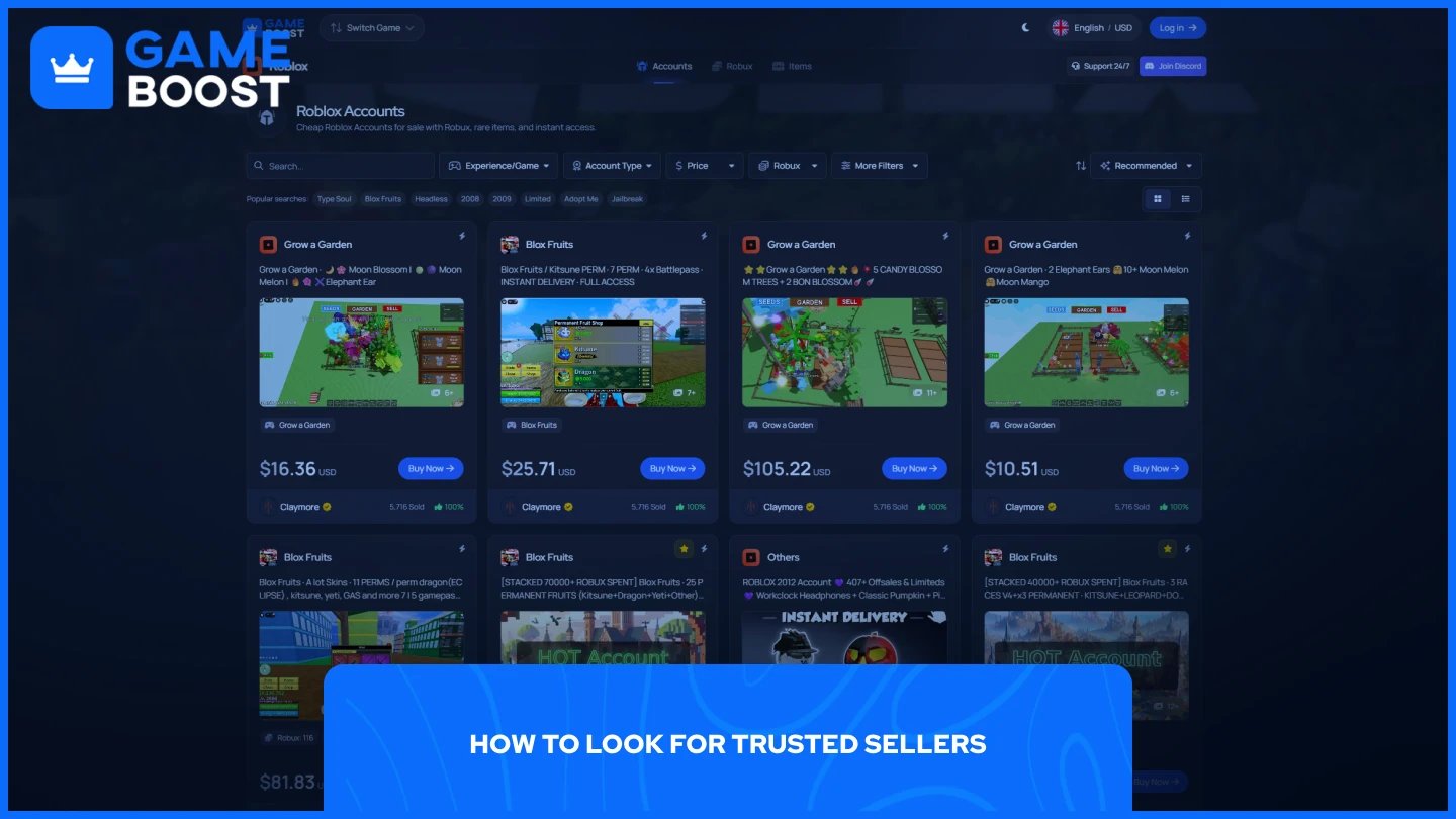 gameboost roblox accounts page