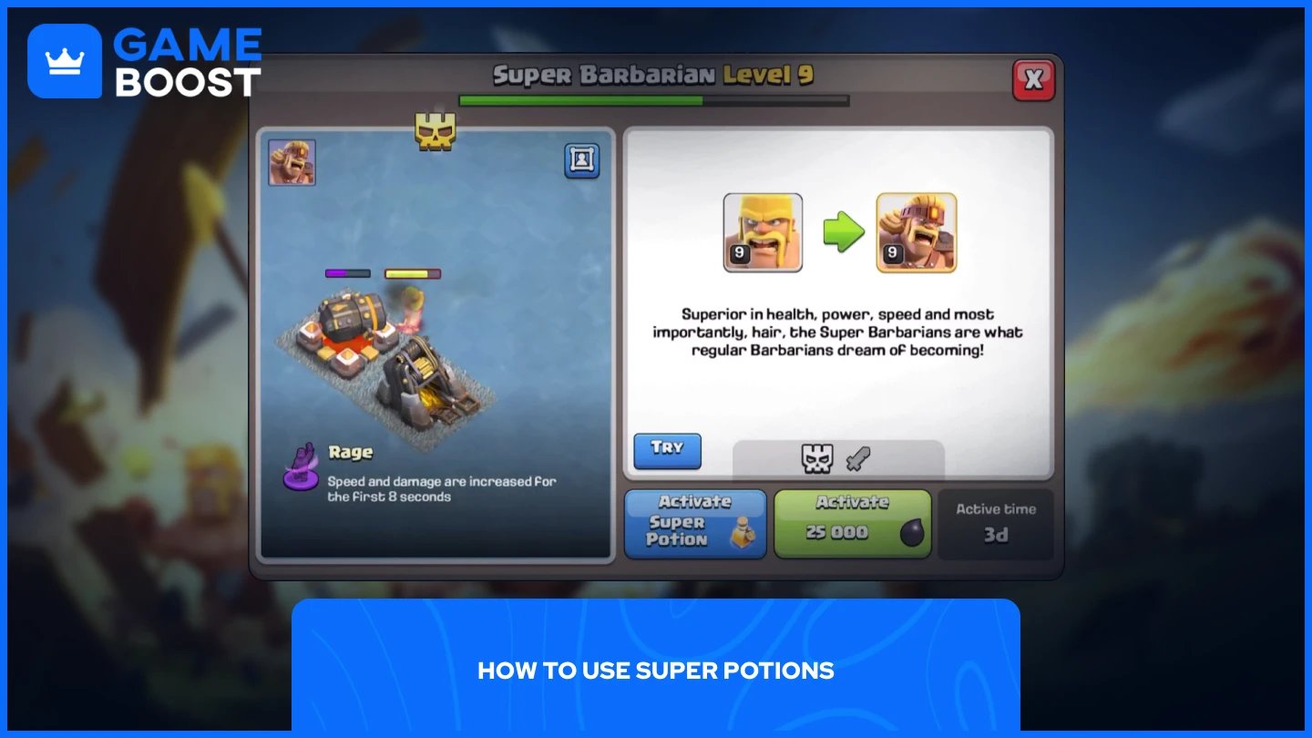 a picture of the super barbarian in clash of clans