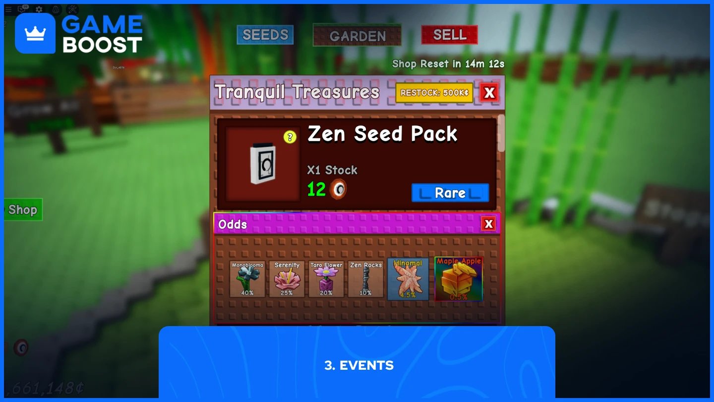 a picture of zen event shop in grow a garden