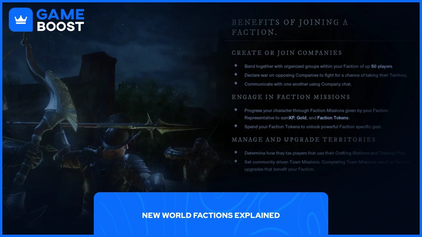 benefits of joining factions in new world