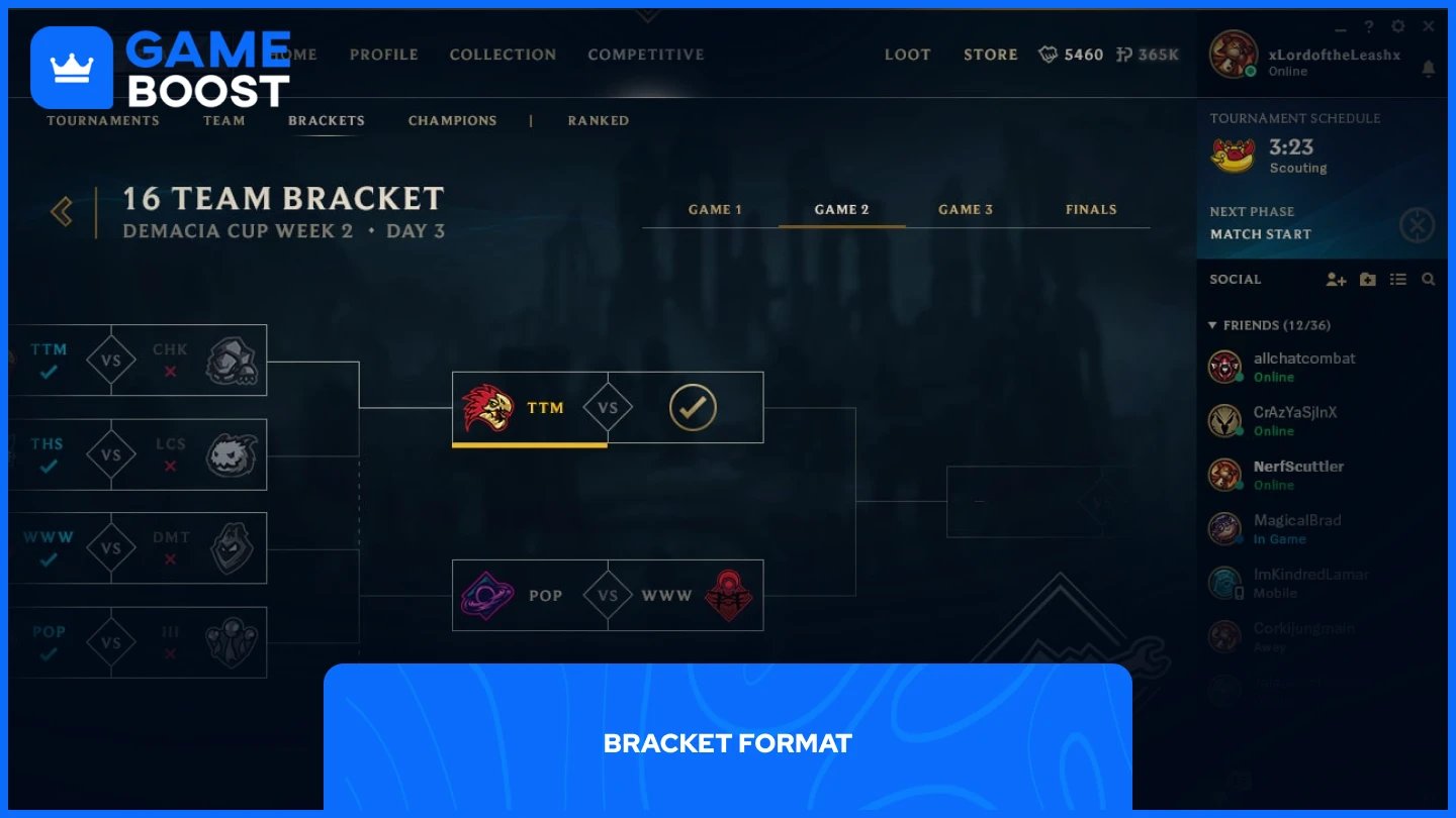 una imagen del cuadro de 16 equipos en clash