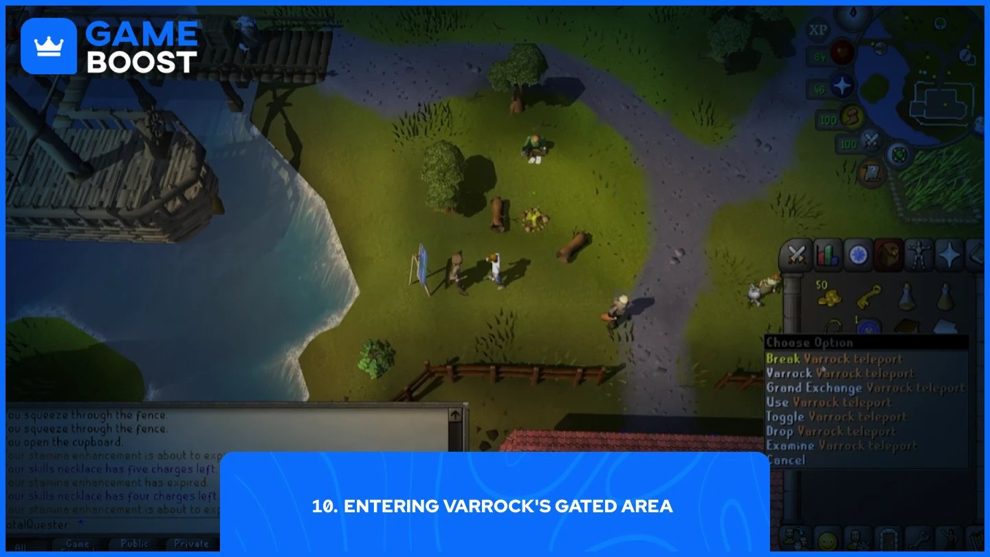 una imagen de un jugador teletransportándose a varrock